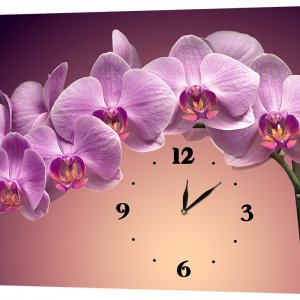 Настенные часы Декор Карпаты 53х72 Ветка орхидеи (53х72-c165) (код 53х72-c165)