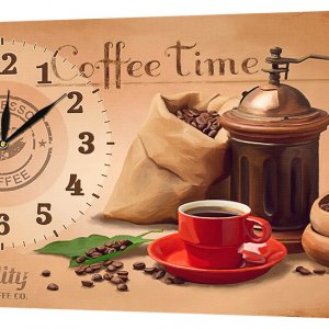 Настенные часы Декор Карпаты 24х44 Время кофе (24х44-ch37) (код 24х44-ch37)