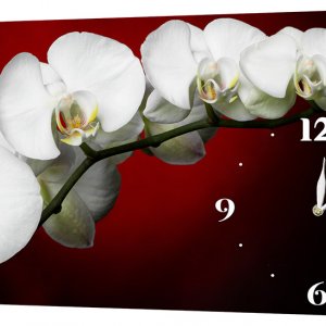 Настенные часы Декор Карпаты 24х44 Белые Орхидеи (24х44-c22)