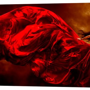 Картина на полотні Декор Карпати Леді в червоному 50х100 см (l458)