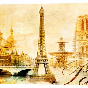 Картина на холсте Декор Карпаты Париж 50х100 см (g1)