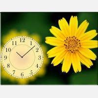 Часы с картиной "Желтый цветок" (код cha2-33)