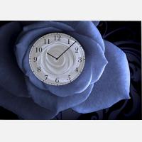 Часы с картиной "Синяя роза"