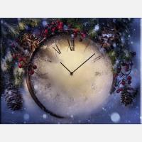 Настінні годинники з картиною "Різдвяний вечір"