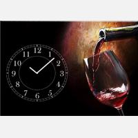 Годинник-картина "Червоне вино"