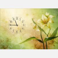 Часы-картина "Лилии на ажурном фоне"