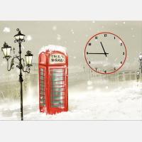 Часы-картина "Лондонская телефонная будка"