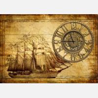 Годинник з картиною "Корабель"