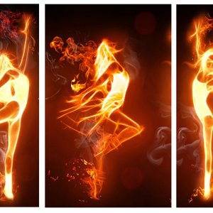 Модульная картина Декор Карпаты 100х53 см Огненная девушка (M3-t154)
