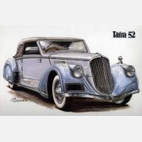 Картина на холсте "Ретро-автомобиль Tatra-52"