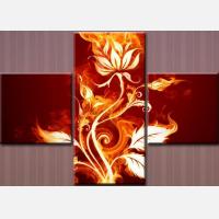 Модульная картина "Огненный цветок"